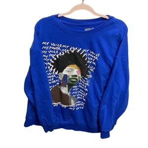 Black History Month Graphic Sweatshirt Royal Blue Unisex Size 2X